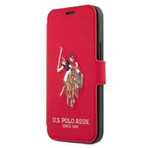 US Polo USFLBKP12LPUGFLRE Apple iPhone 12 Pro Max 6,7" raudonos spalvos book Polo Embroidery Collection