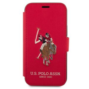 US Polo USFLBKP12LPUGFLRE Apple iPhone 12 Pro Max 6,7" raudonos spalvos book Polo Embroidery Collection - Image 2