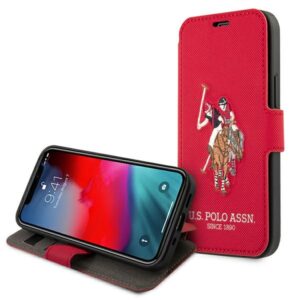 US Polo USFLBKP12LPUGFLRE Apple iPhone 12 Pro Max 6,7" raudonos spalvos book Polo Embroidery Collection - Image 6