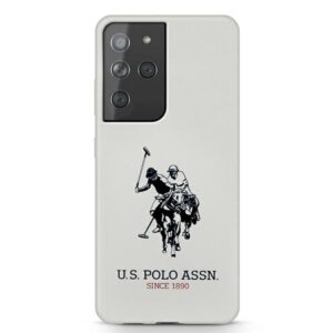 US Polo USHCS21LSLHRWH S21 Ultra G998 baltos spalvos Silicone Logo