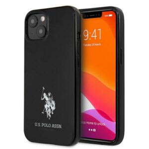 US Polo USHCP13SUMHK Apple iPhone 13 mini 5,4" juodos spalvos kietas dėklas Horses Logo - Image 1