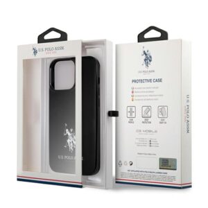 US Polo USHCP13LUMHK Apple iPhone 13 Pro / 13 6,1" juodos spalvos kietas dėklas Horses Logo - Image 8