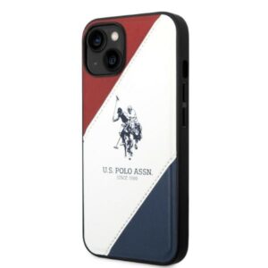 US Polo USHCP14MPSO3 Apple iPhone 14 Plus /15 Plus 6,7" baltos spalvos Tricolor Embossed - Image 2