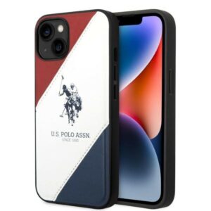 US Polo USHCP14MPSO3 Apple iPhone 14 Plus /15 Plus 6,7" baltos spalvos Tricolor Embossed