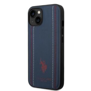 US Polo USHCP14MPFAV Apple iPhone 14 Plus / 15 Plus 6.7" navy blue Leather Stitch - Image 2
