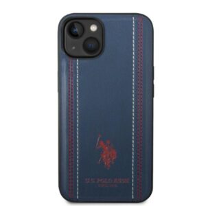 US Polo USHCP14MPFAV Apple iPhone 14 Plus / 15 Plus 6.7" navy blue Leather Stitch - Image 3