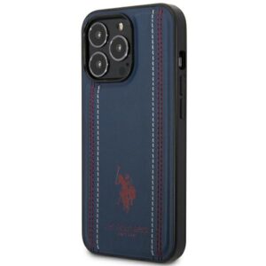 US Polo USHCP14LPFAV Apple iPhone 14 Pro 6,1" navy blue Leather Stitch - Image 2