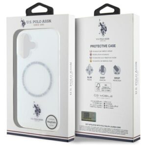 US Polo USHMP16SHOCLDPW Apple iPhone 16 6.1" baltos spalvos IML Ring MagSafe - Image 8