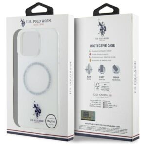 US Polo USHMP16LHOCLDPW Apple iPhone 16 Pro 6.3" baltos spalvos IML Ring MagSafe - Image 8