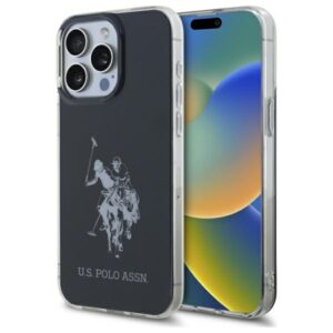 US Polo USHCP15XTPUHRBK Apple iPhone 15 Pro Max 6,7" juodos spalvos Shiny Big Logo