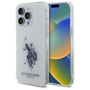 US Polo USHCP15XTPUHRBH Apple iPhone 15 Pro Max 6,7" baltos spalvos Shiny Big Logo