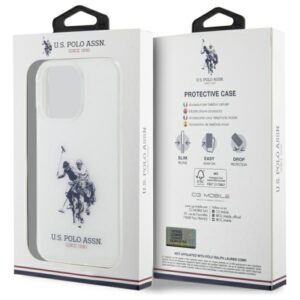 US Polo USHCP15XTPUHRBH Apple iPhone 15 Pro Max 6,7" baltos spalvos Shiny Big Logo - Image 8