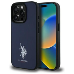 US Polo USHCP15XPGEV Apple iPhone 15 Pro Max 6,7" navy Leather Embroidered spalvos DH Color