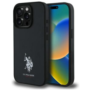 US Polo USHCP15XPGEK Apple iPhone 15 Pro Max 6,7" juodos spalvos Leather Embroidered spalvos DH Color