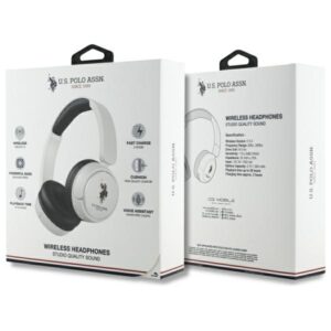 US Polo Ausinės Bluetooth USHPV6PUNH baltos spalvos DH Color Logo - Image 4