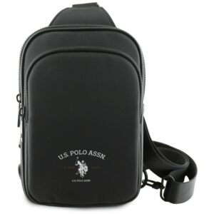 Krepšys telefonui US Polo Petit Pique Crossbody Arch juodos spalvos