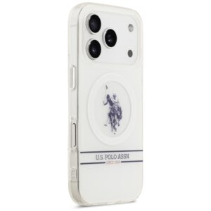US Polo DH and Bottom Stripe Logo MagSafe dėklas Apple iPhone 17 Pro baltos spalvos - Image 4