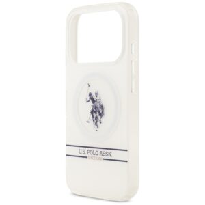 US Polo DH and Bottom Stripe Logo MagSafe dėklas Apple iPhone 17 Pro baltos spalvos - Image 6
