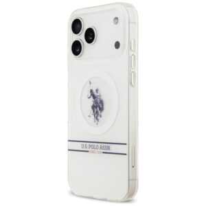 US Polo DH and Bottom Stripe Logo MagSafe dėklas Apple iPhone 17 Pro Max baltos spalvos - Image 2