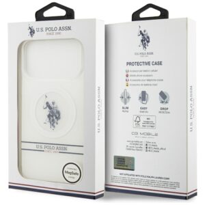US Polo DH and Bottom Stripe Logo MagSafe dėklas Apple iPhone 17 Pro Max baltos spalvos - Image 8