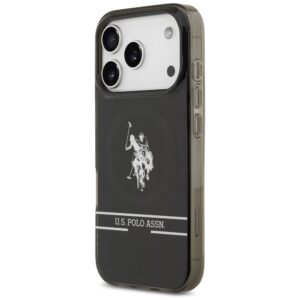 US Polo DH and Bottom Stripe Logo MagSafe dėklas Apple iPhone 17 Pro juodos spalvos - Image 2