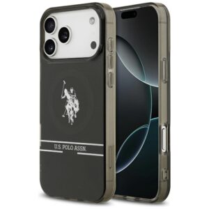 US Polo DH and Bottom Stripe Logo MagSafe dėklas Apple iPhone 17 Pro Max juodos spalvos - Image 1