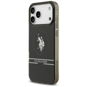 US Polo DH and Bottom Stripe Logo MagSafe dėklas Apple iPhone 17 Pro Max juodos spalvos - Image 2