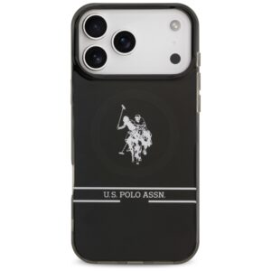 US Polo DH and Bottom Stripe Logo MagSafe dėklas Apple iPhone 17 Pro Max juodos spalvos - Image 3