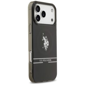 US Polo DH and Bottom Stripe Logo MagSafe dėklas Apple iPhone 17 Pro Max juodos spalvos - Image 4