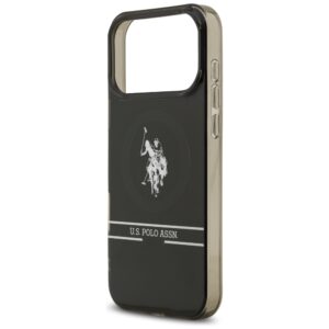 US Polo DH and Bottom Stripe Logo MagSafe dėklas Apple iPhone 17 Pro Max juodos spalvos - Image 6