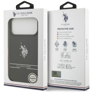 US Polo DH and Bottom Stripe Logo MagSafe dėklas Apple iPhone 17 Pro Max juodos spalvos - Image 8