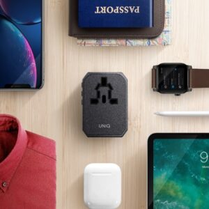 UNIQ Voyage World Charger Adapter 33W + 2xUSB + PD 18W + QC 3.0 charcoal grey (LITHOS Collec - Image 6