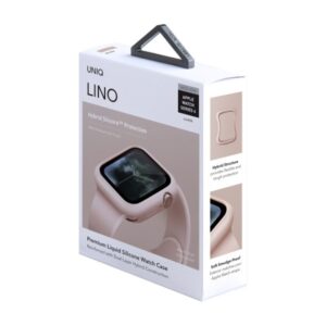 UNIQ Lino Dėklas Apple Watch Series 4/5/6/SE/SE3 44mm. blush rožinės spalvos - Image 5