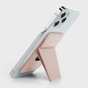 UNIQ Lyft Magnetic phone holder snap-on stand and card holder rožinės spalvos - Image 2