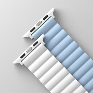 UNIQ Revix apyrankė Apple Watch Series 1-9/SE/SE2/SE3 38/40/41mm Reversible Magnetic baltos spalvos-blue - Image 2