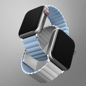 UNIQ Revix apyrankė Apple Watch Series 1-9/SE/SE2/SE3 38/40/41mm Reversible Magnetic baltos spalvos-blue - Image 3