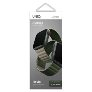UNIQ Revix apyrankė Apple Watch Series1-8/SE1/2/3/Ultra1/2/3 42/44/45/49mm Reversible Magnetic žalios spalvos - Image 8