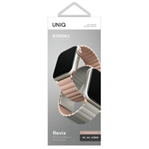 UNIQ Revix apyrankė Apple Watch Series1-8/SE/SE2/SE3/Ultra1/2/3 42/44/45/49mm Reversible Magnetic rožinės spalvos - Image 8