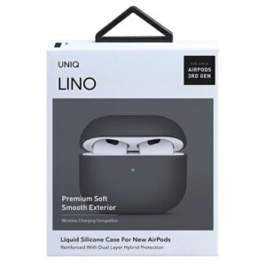 UNIQ Lino Dėklas AirPods 3 gen. Silicone ash pilkos spalvos - Image 7