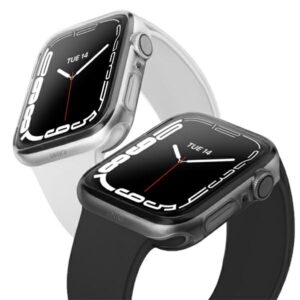 UNIQ Glase Dėklas Apple Watch Series 7/8 41mm. Dual Pack clear-smoke - Image 1