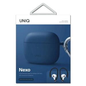 UNIQ Nexo Dėklas AirPods 3 gen + Ear Hooks Silicone blue - Image 5
