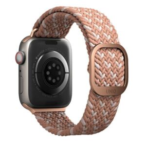 UNIQ Aspen apyrankė Apple Watch 40/38/41 mm Series 1/2/3/4/5/6/7/8/SE/SE2/SE3 Braided DE citrus rožinės spalvos - Image 2