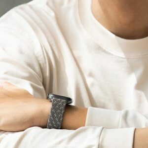 UNIQ Aspen apyrankė Apple Watch 44/42/45 mm Series 1/2/3/4/5/6/7/8/SE/SE2/SE3 Braided DE pebble grey - Image 3