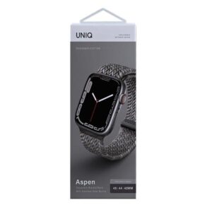 UNIQ Aspen apyrankė Apple Watch 44/42/45 mm Series 1/2/3/4/5/6/7/8/SE/SE2/SE3 Braided DE pebble grey - Image 4