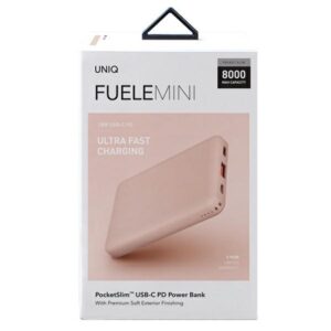 UNIQ Powerbank Fuele mini 8000mAh USB-C 18W PD Fast charge rožinės spalvos - Image 7