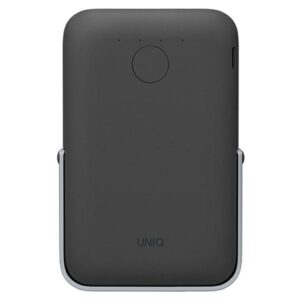 UNIQ Powerbank Hoveo 5000mAh USB-C 20W PD Fast charge Wireless Magnetic charcoal pilkos spalvos - Image 2