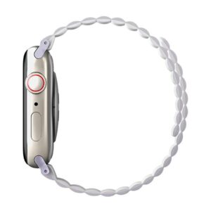 UNIQ Revix apyrankė Apple Watch Series 1-8/SE/SE2/SE3 38/40/41mm Reversible Magnetic lilac-baltos spalvos - Image 4