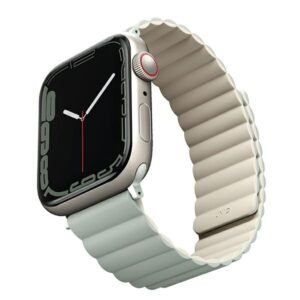 UNIQ Revix apyrankė Apple Watch Series 1-8/SE/SE2/SE3 38/40/41mm Reversible Magnetic žalios spalvos-beige - Image 2