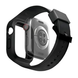 UNIQ Monos apyrankė 2in1 Apple Watch apyrankė + Dėklas Series 4/5/6/7/8/SE/SE2/SE3 44/45mm midnight juodos spalvos - Image 2