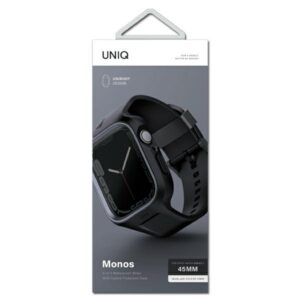 UNIQ Monos apyrankė 2in1 Apple Watch apyrankė + Dėklas Series 4/5/6/7/8/SE/SE2/SE3 44/45mm midnight juodos spalvos - Image 4
